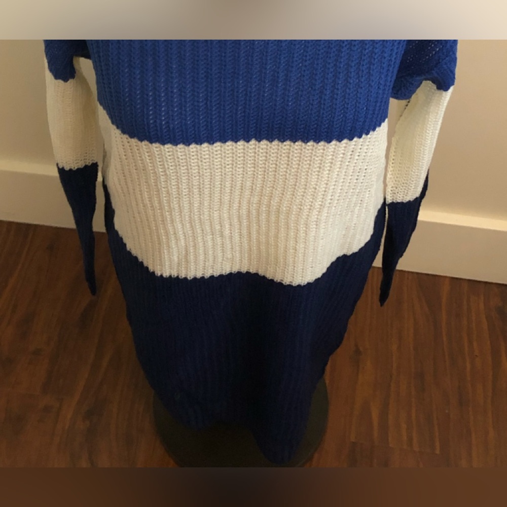 Blue Color Block Sweater